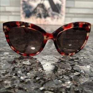 Authentic Salvatore Ferragamo SF675S Red Tortoise Cat Eye Sunglasses